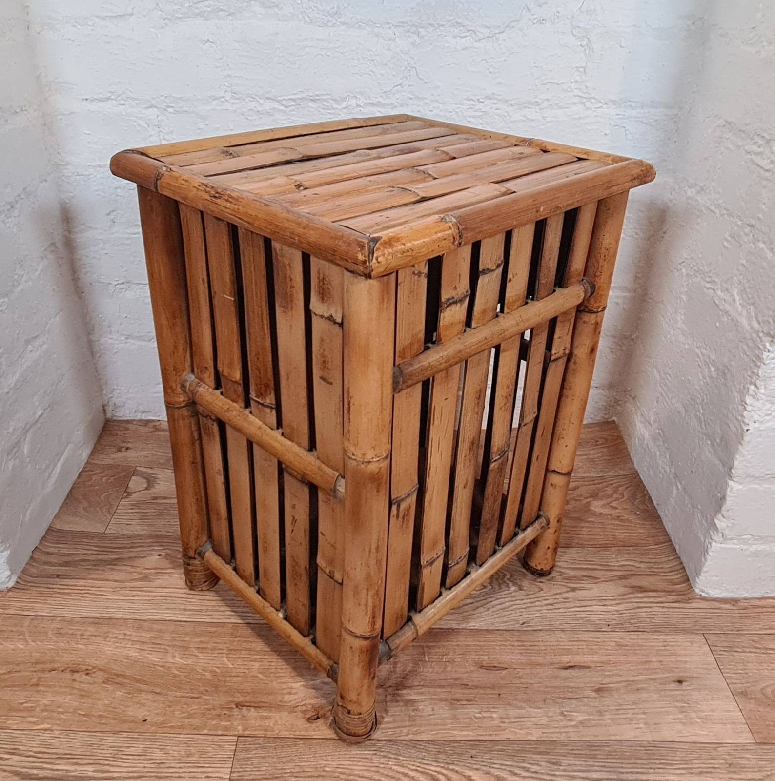 Vintage Bamboo Bedside Cabinet  Cupboard photo vintage