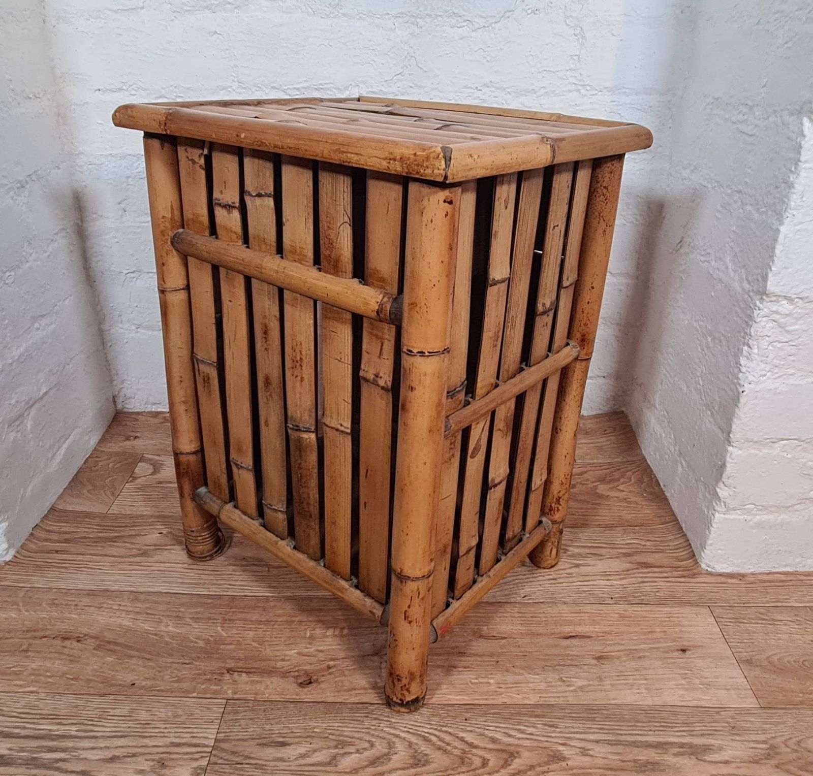 photo furniture Vintage Bamboo Bedside Cabinet  Cupboard