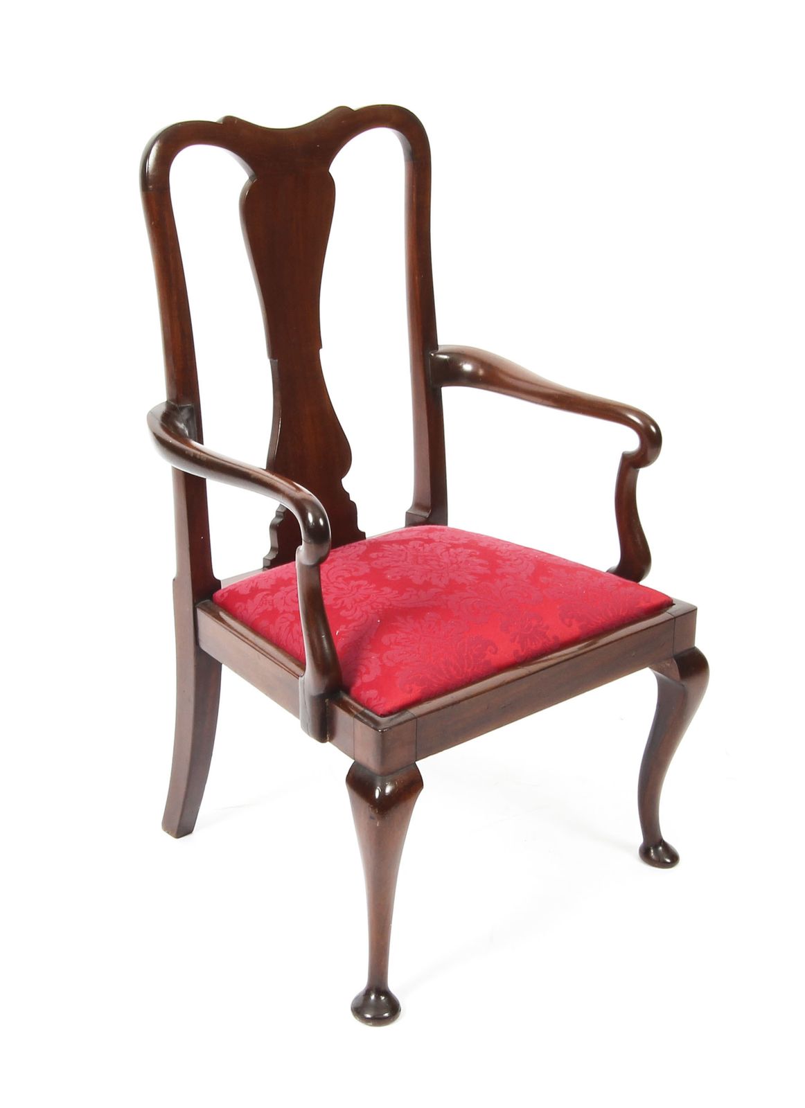 Antique Queen Anne Revival Mahogany Child's Chair   C1920