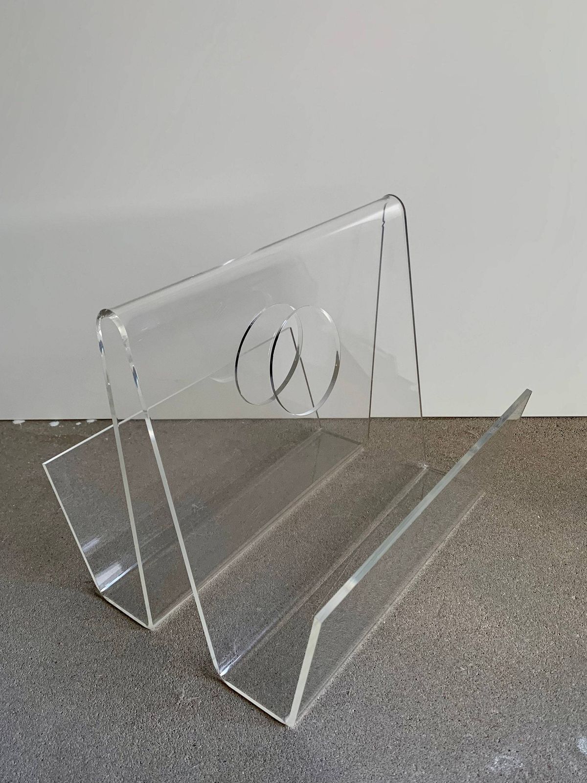 Acrylic Glass Magazine Holder Rack | Mid Century photo furniture