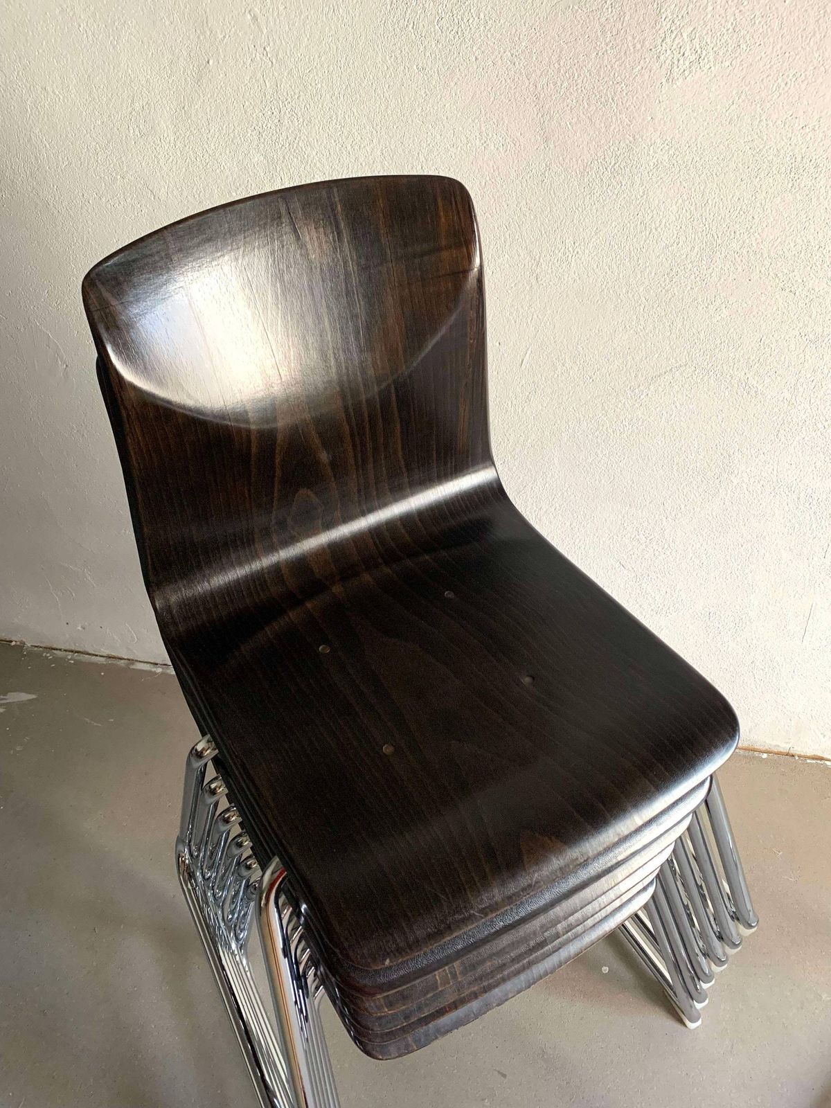 7 Metal Stackable Chairs/Tubular Dining Chair/Pagholtz/West Germany/1960s/Vintage photo vintage