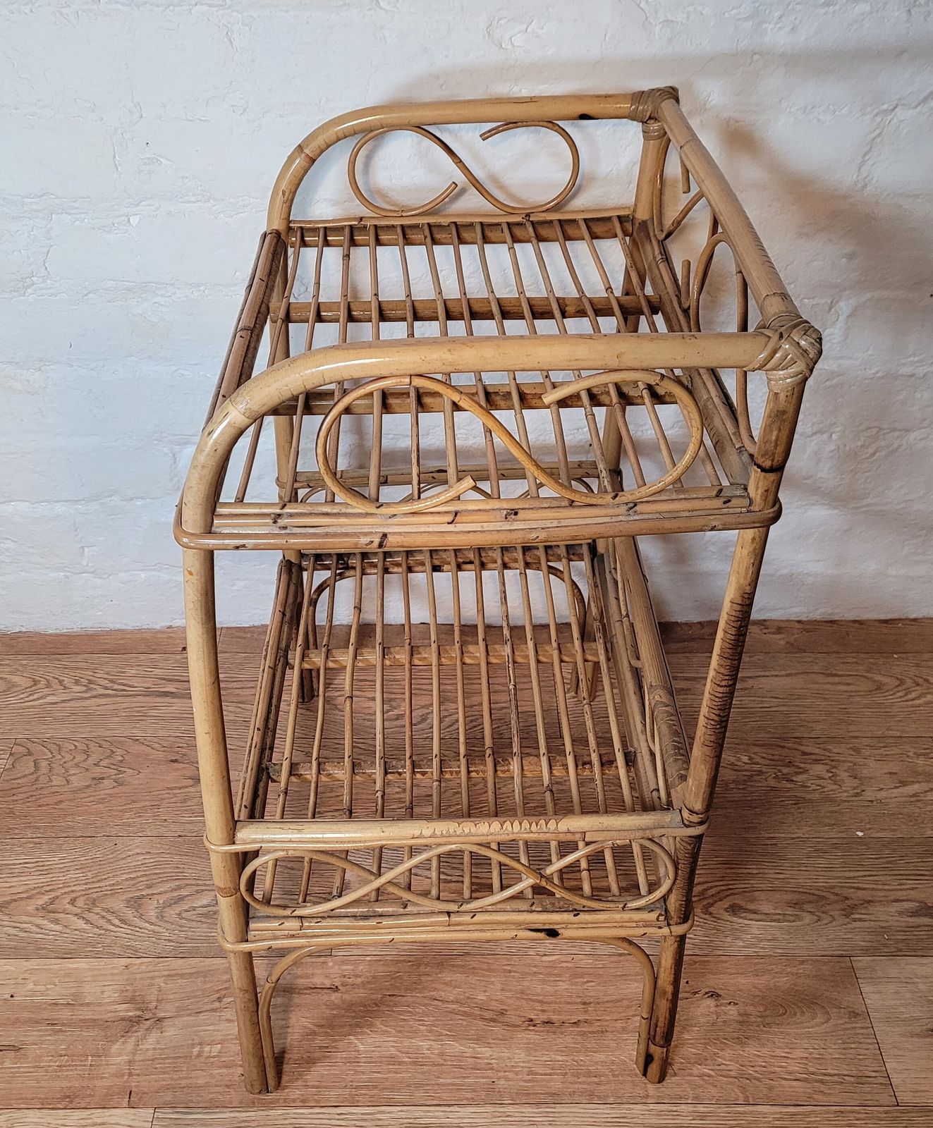 Vintage Bamboo Table Unit / Vintage Bamboo / Bamboo Table / Bamboo Bedside Cabinet / Bamboo Home Decor photo vinterior