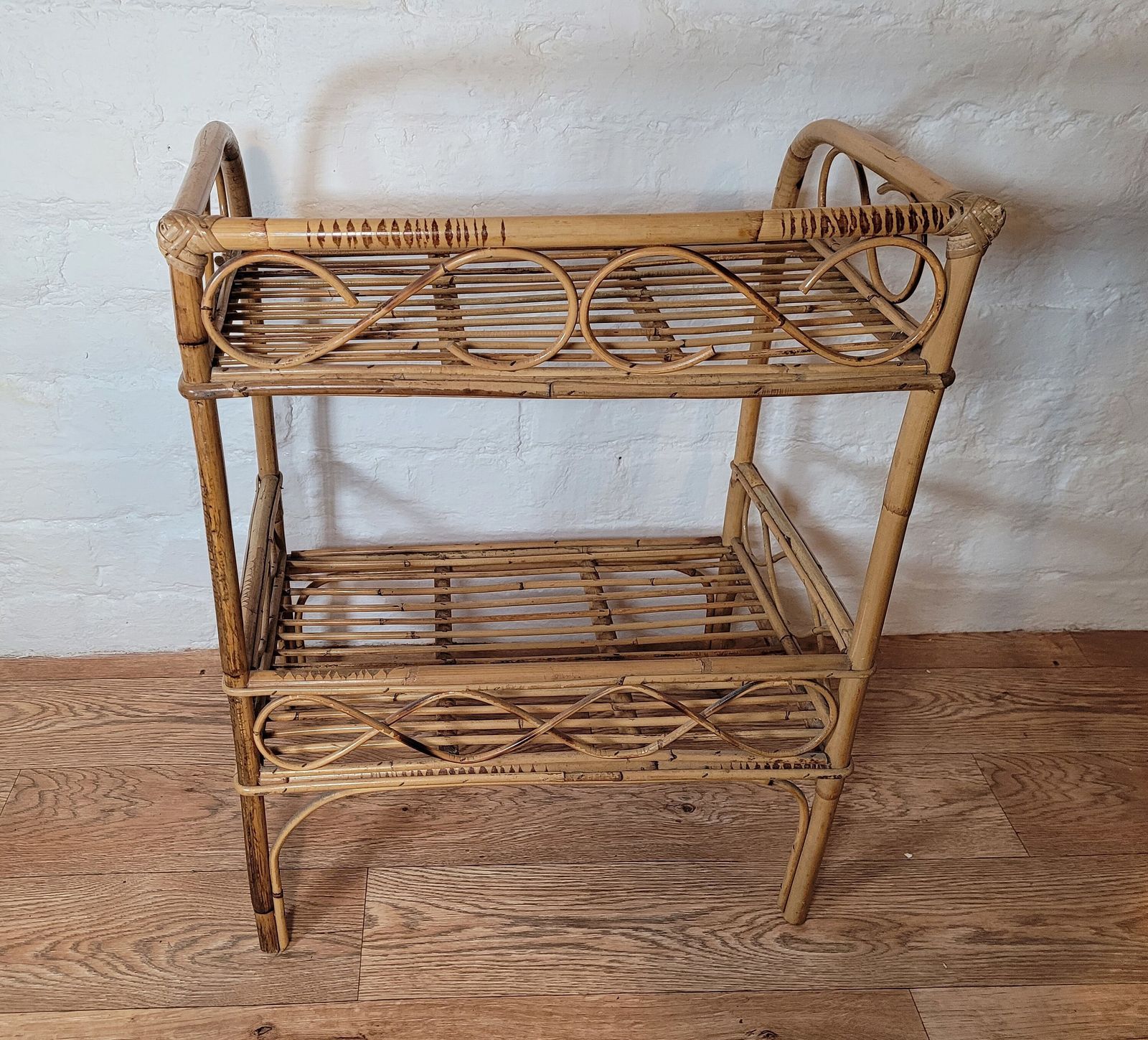Vintage Bamboo Table Unit / Vintage Bamboo / Bamboo Table / Bamboo Bedside Cabinet / Bamboo Home Decor photo buy