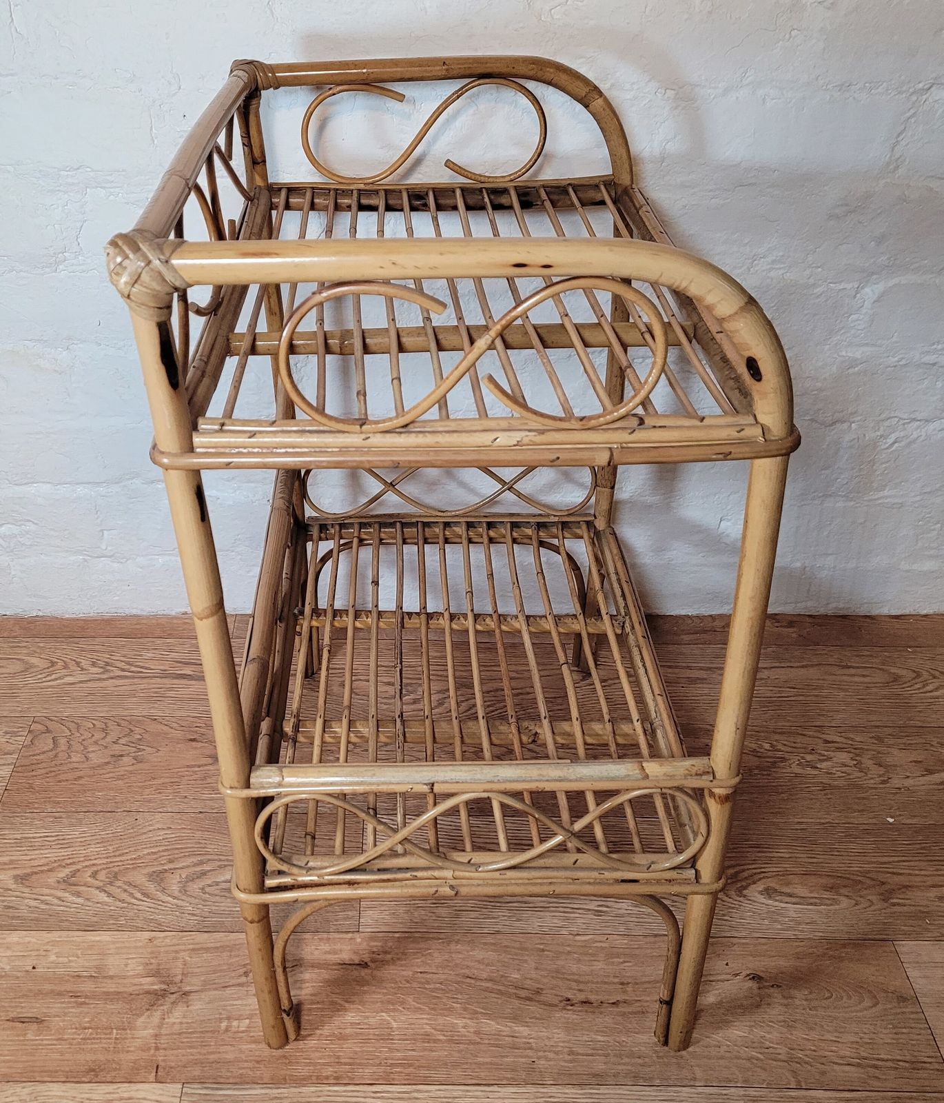 Vintage Bamboo Table Unit / Vintage Bamboo / Bamboo Table / Bamboo Bedside Cabinet / Bamboo Home Decor photo vintage