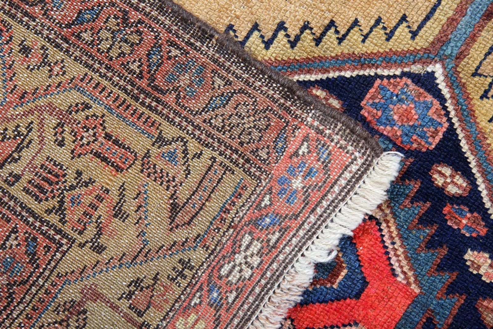 Handmade Carpet Geometric Kazak Rug Oriental Cream Wool Area Rug photo Textiles