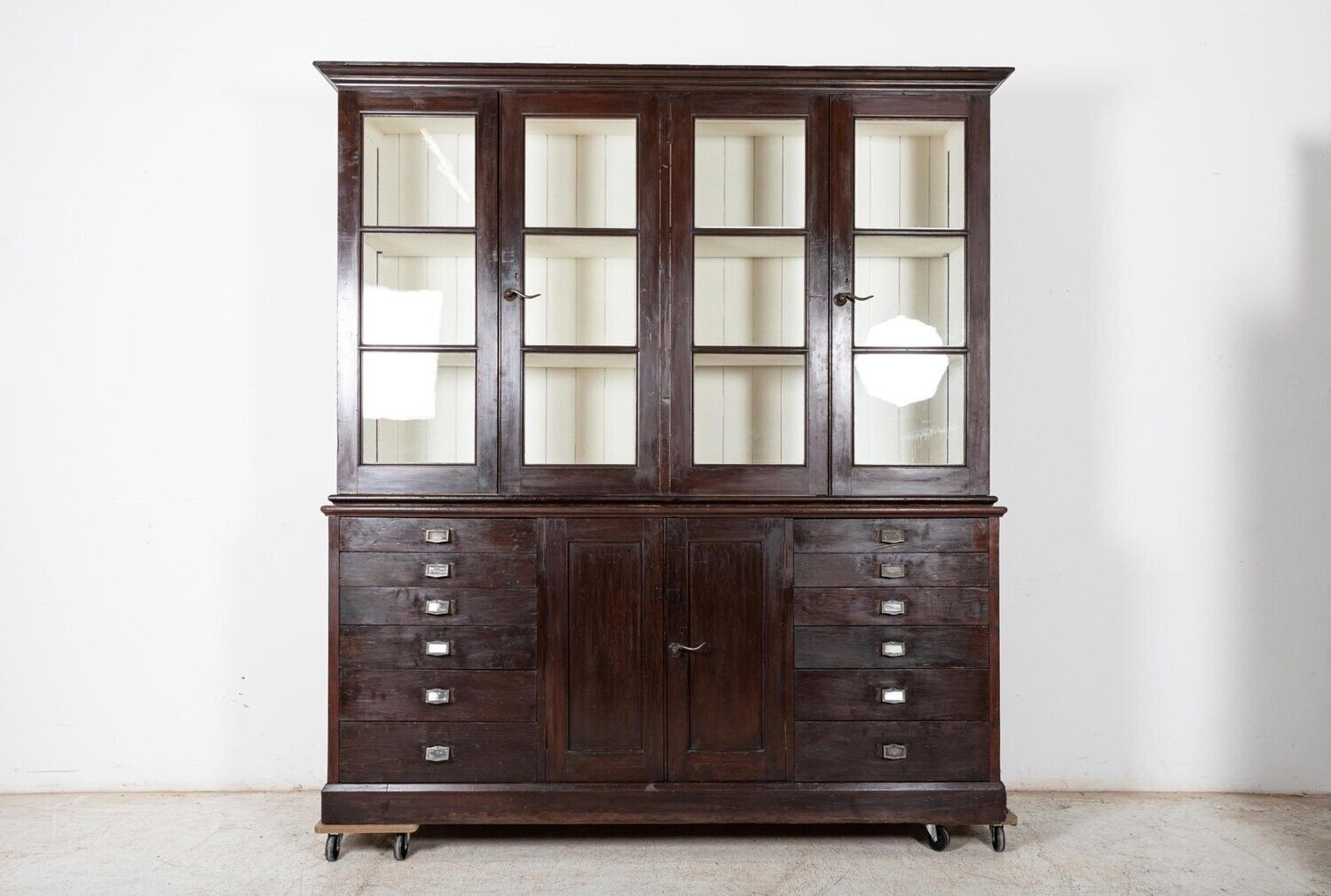 Large 19thc English Specimen Display Cabinet  Bookcase