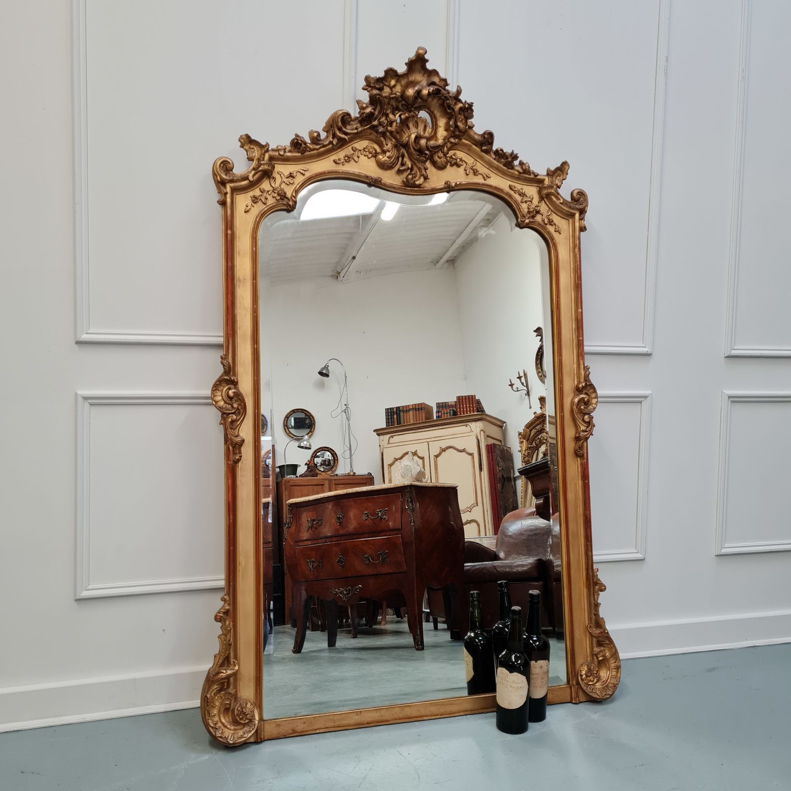 Fine Antique Gilded French Mirror C1880 Free Delivery