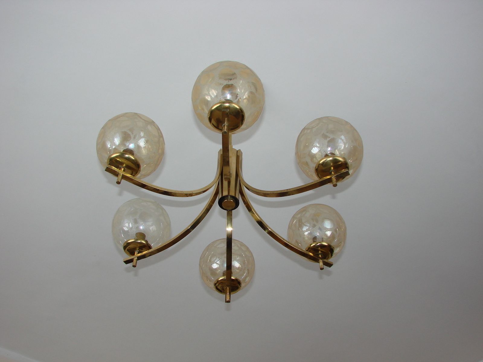Chandelier, 1970s, Brass, Vintage photo Lighting