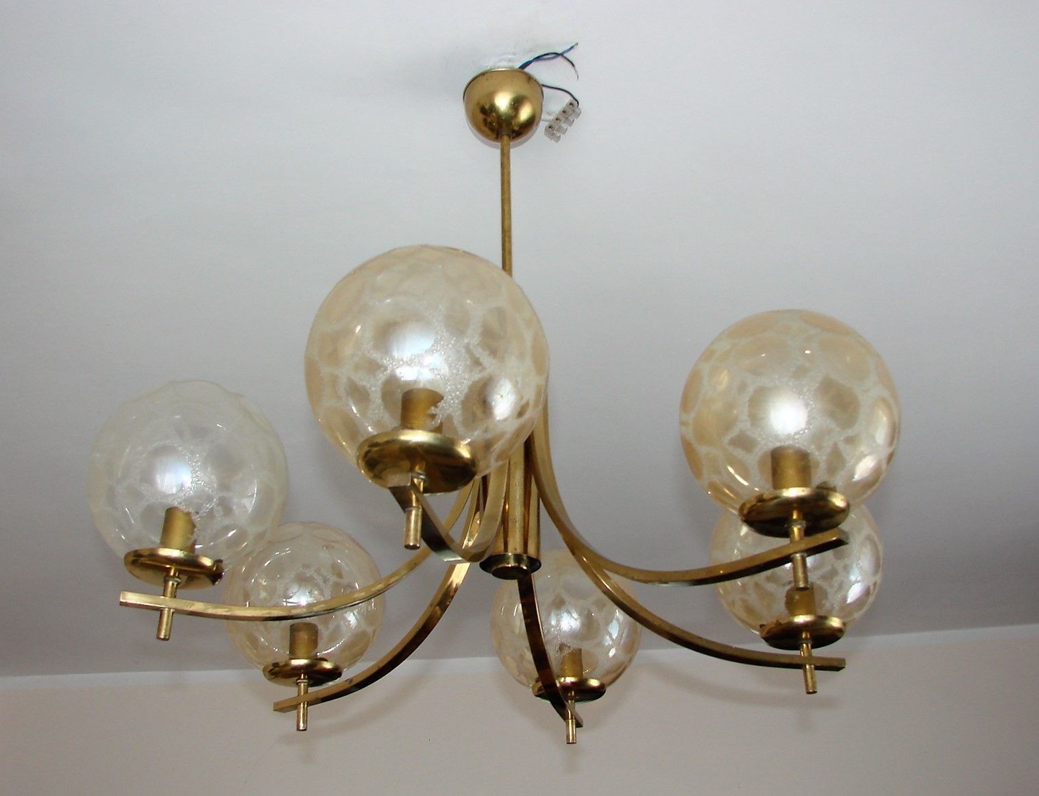 photo furniture Chandelier, 1970s, Brass, Vintage