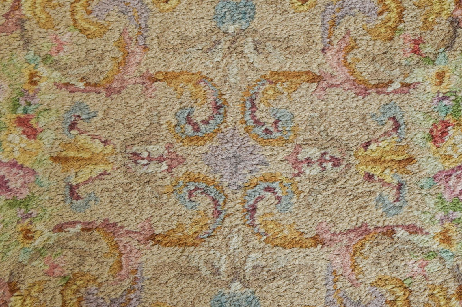 Textiel Handgeweven Vintage Spaans Tapijt, Midden 20e Eeuw photo