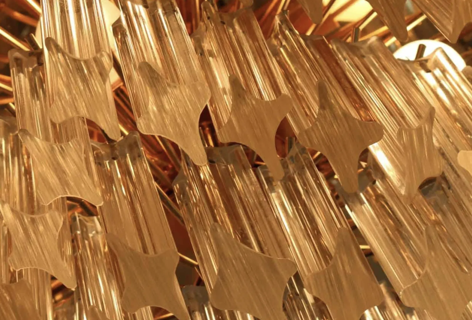 Murano Venni Glass Prism Quadriedri Chrystals 1970s Chandelier photo Lighting