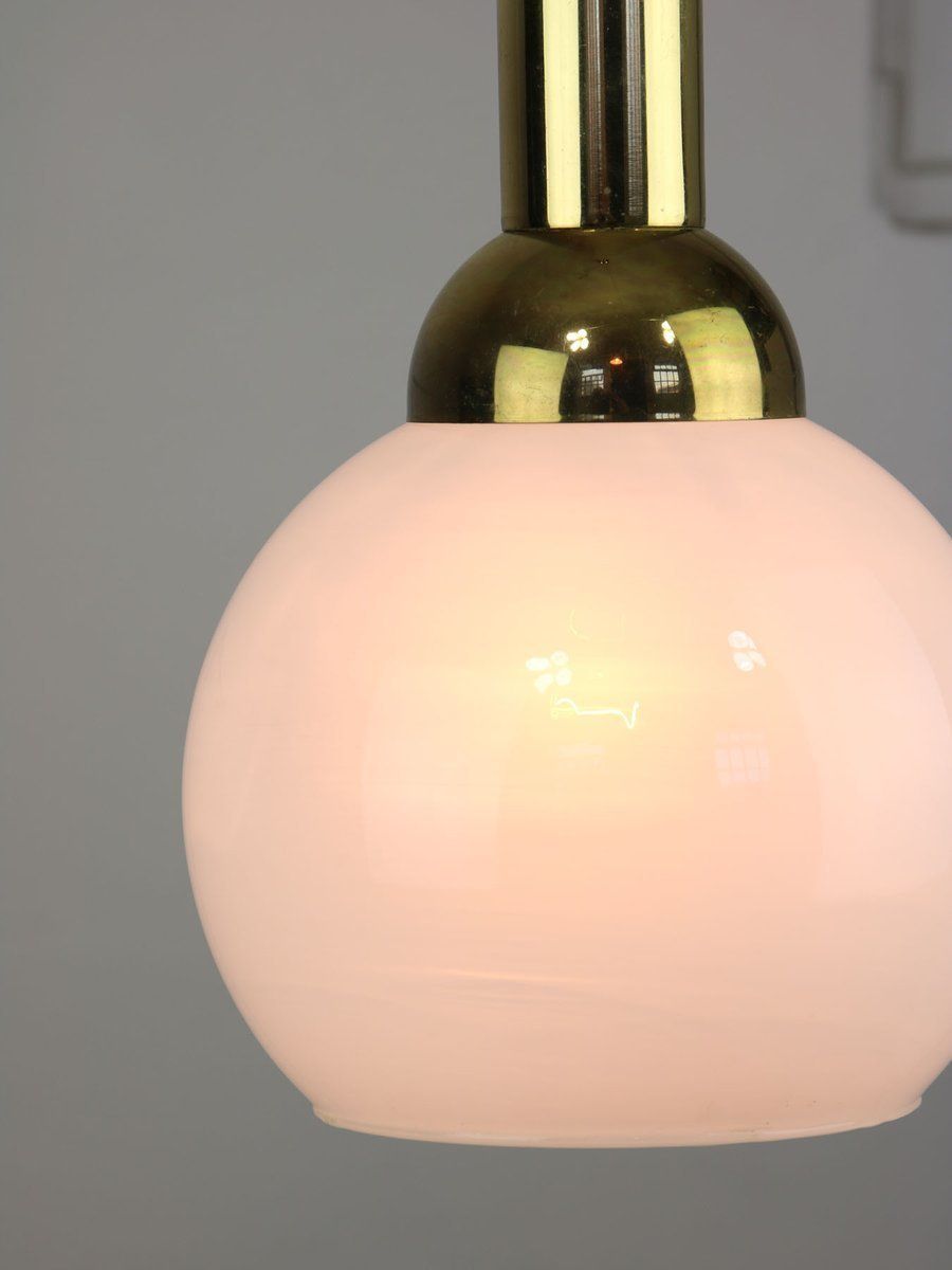 Vintage Pendant Lamp In Metal And Opaline photo buy