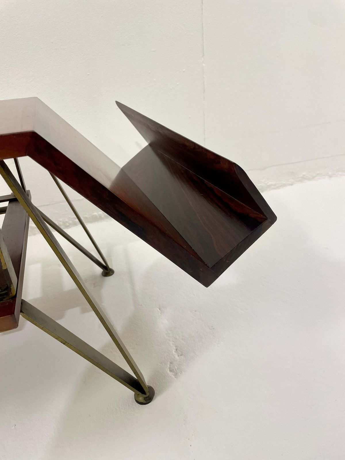 Mid Century Modern Italian Coffee Table With Magazine Rack, Wood And Metal, 1960 photo Furniture