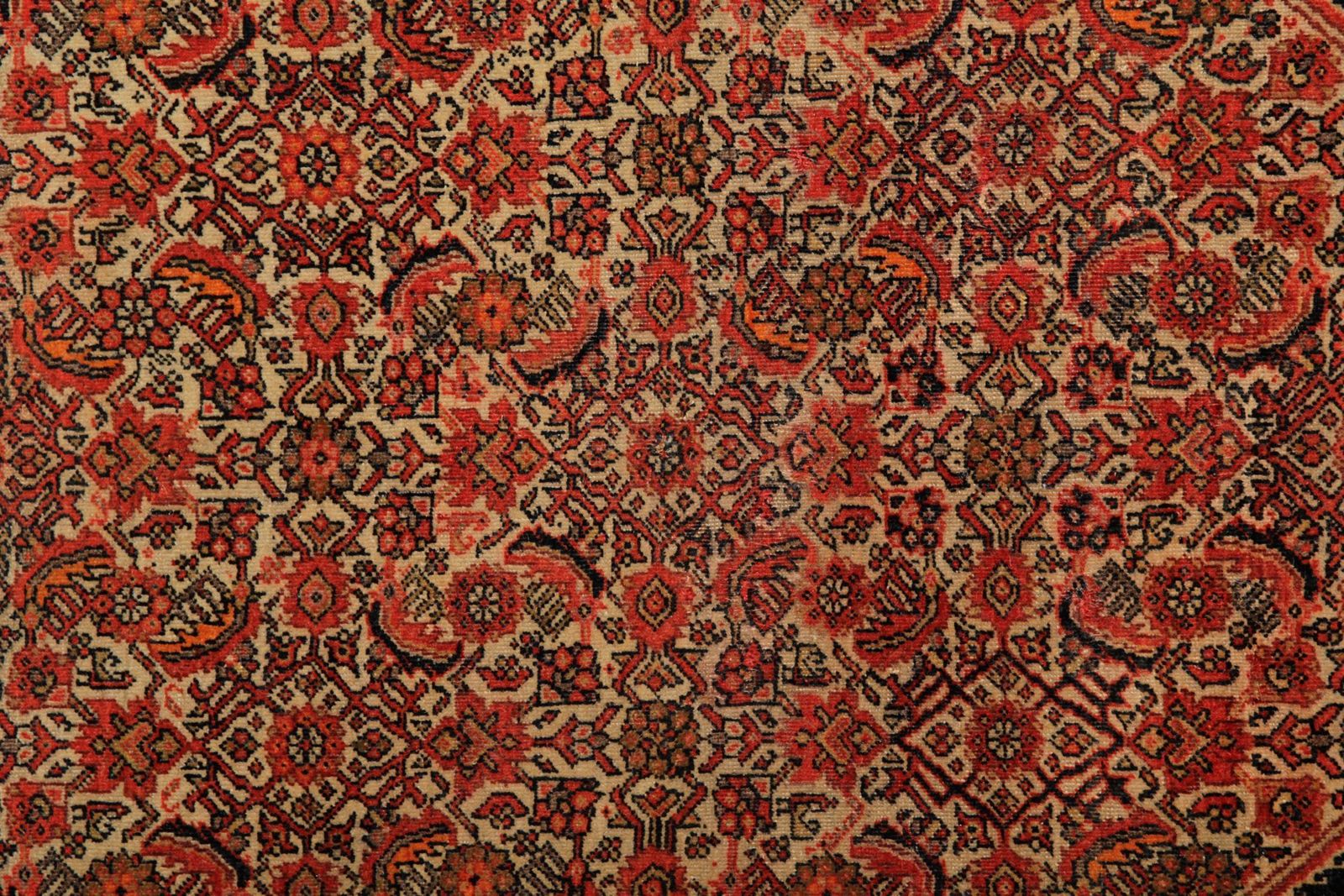 Antique Handwoven Oriental Wool Area Rug Rust Geometric Carpet photo furniture