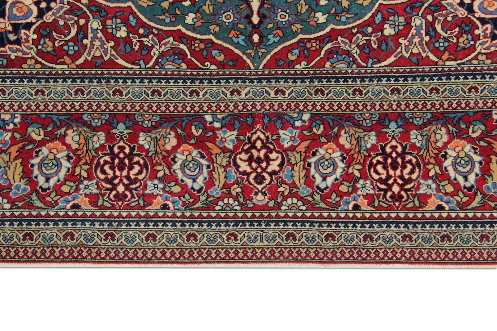 Traditional Rug Handmade Teal Wool Carpet Oriental Antique Area Rug photo Textiles