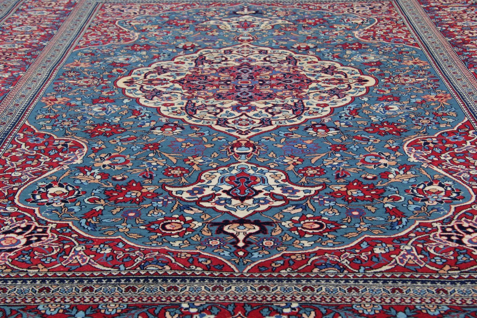 Traditional Rug Handmade Teal Wool Carpet Oriental Antique Area Rug photo vinterior