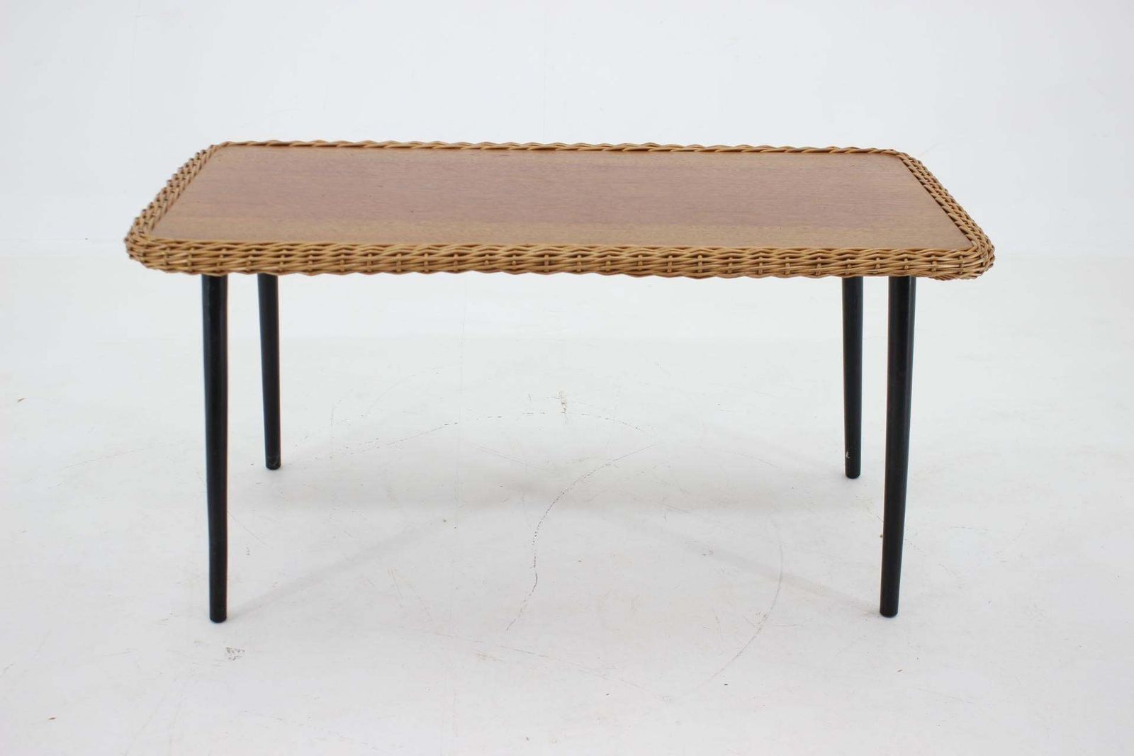 1970s Coffe Table With Rattan Edge, France photo 332.0