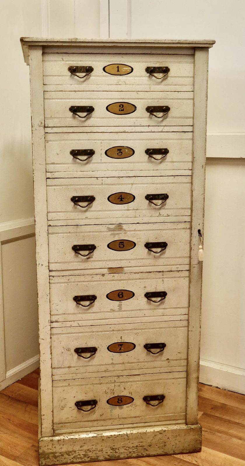 Tall Edwardian Painted Wellington Chest Filing Cabinet photo Furniture
