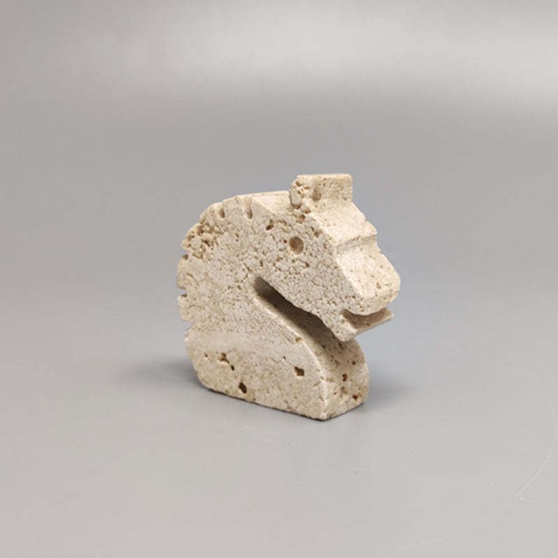 1970s Original Travertine Horse Sculpture By Enzo Mari For F.Lli Mannelli photo Art