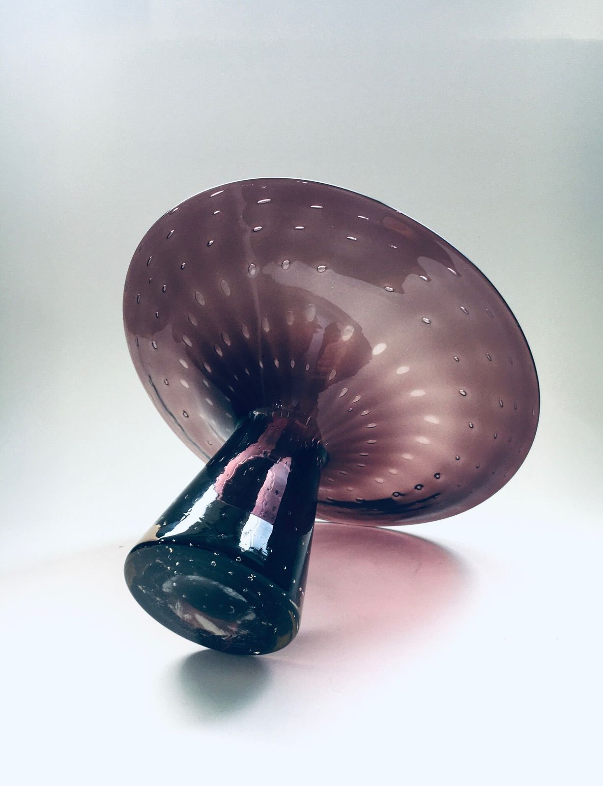 photo furniture Vintage Murano Kunstglas Bubble Schaal/Vaas, Italië, Ca. Jaren 1970