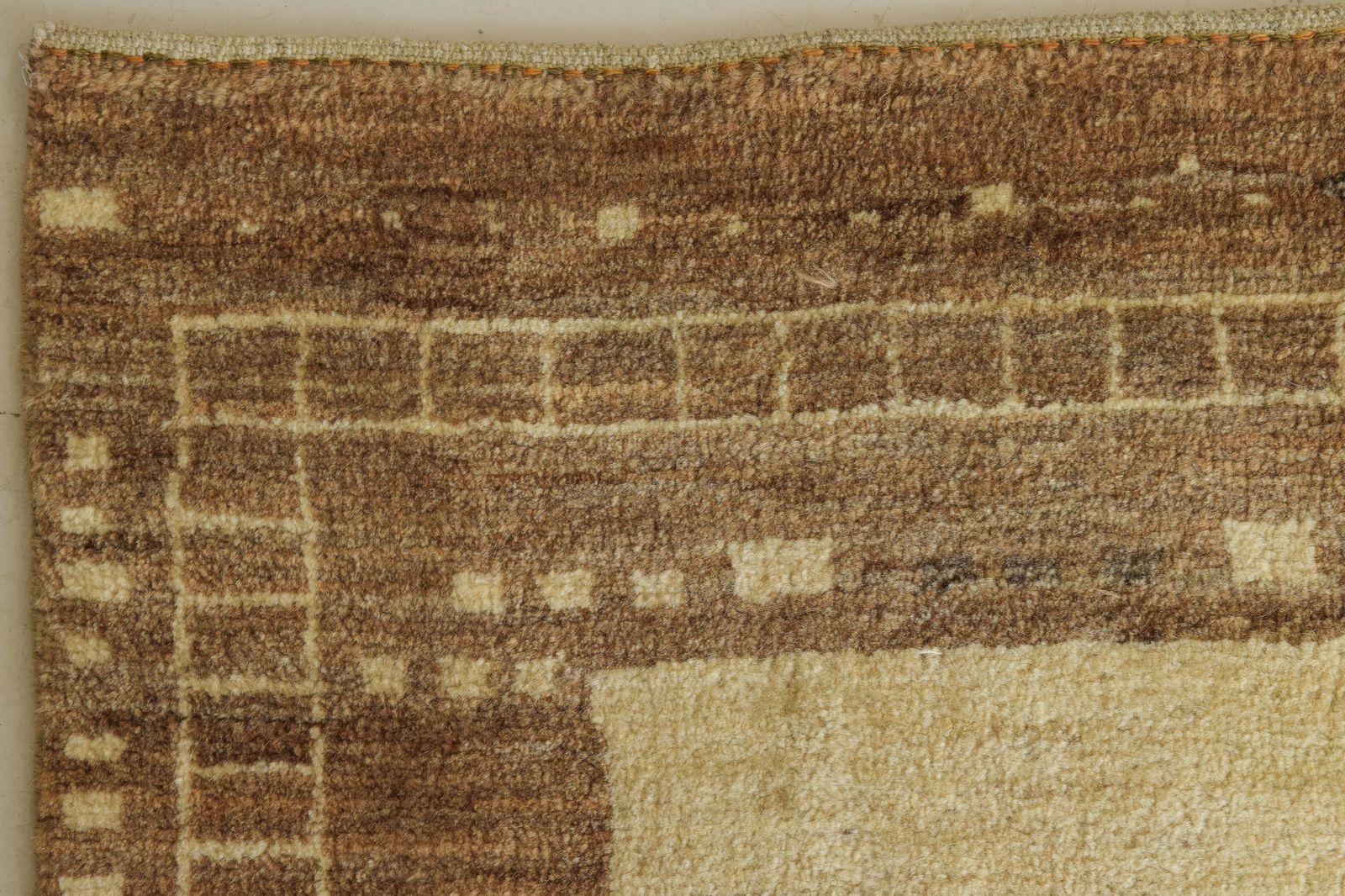 photo for sale Modernist Handwoven Beige Rug, Mid 20th Century
