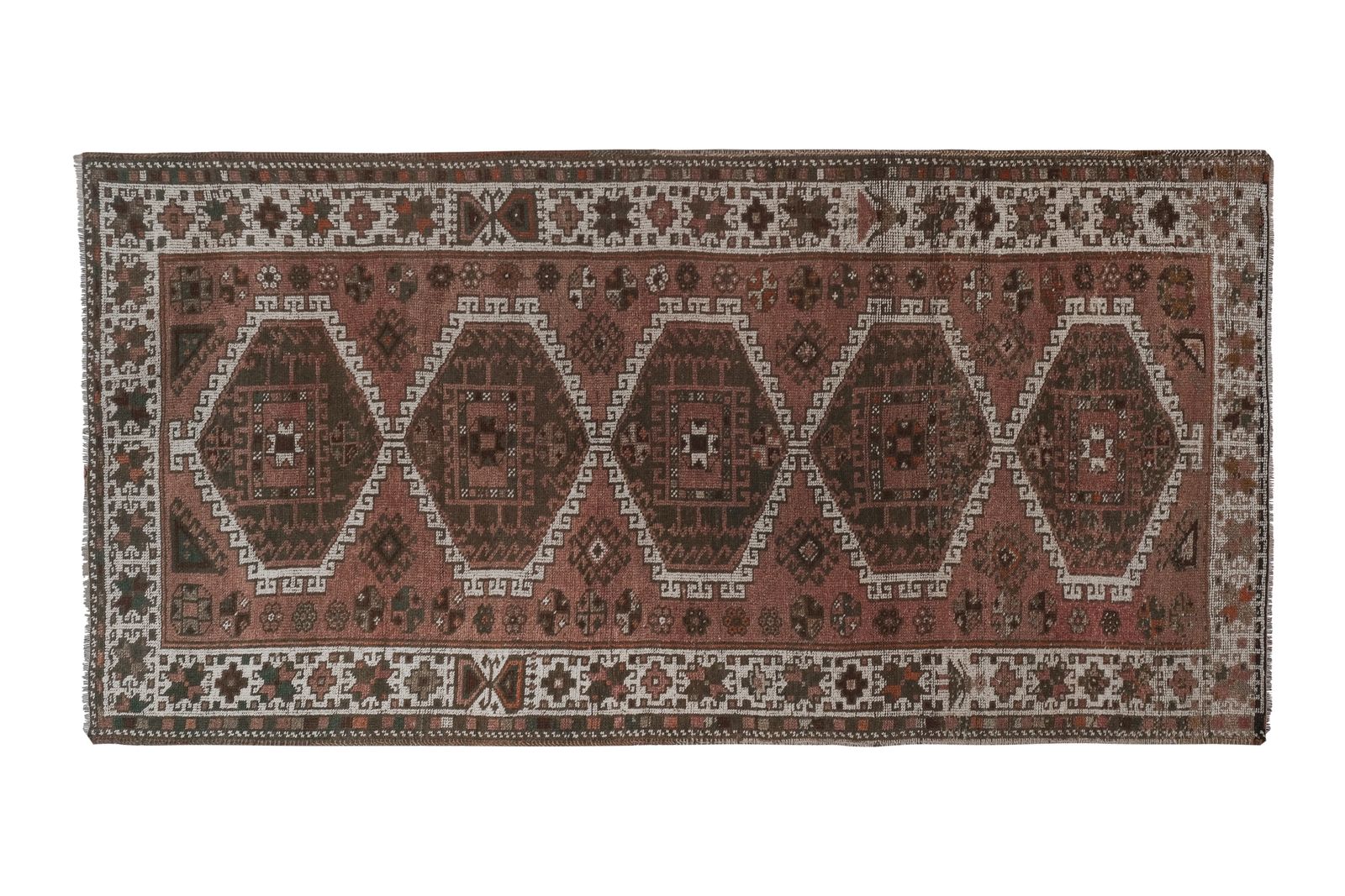 photo for sale Kurdish Hand Knotted Distressed Tribal Runner 4'4'' X 8'7''