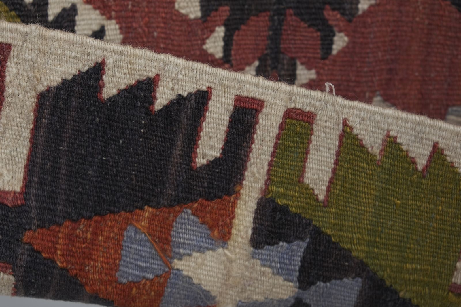 Textiles Vintage Pastel Geometric Kilim Rug 4'11'' X 11'11'' photo