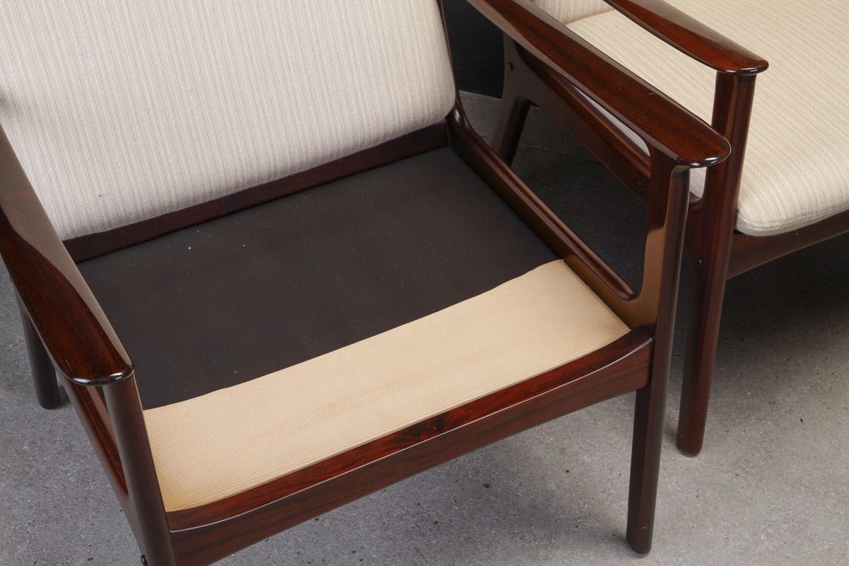 1950s Ole Wanscher Set Of Two Pj112 Lounge Chairs In Mahogany photo 2800.0