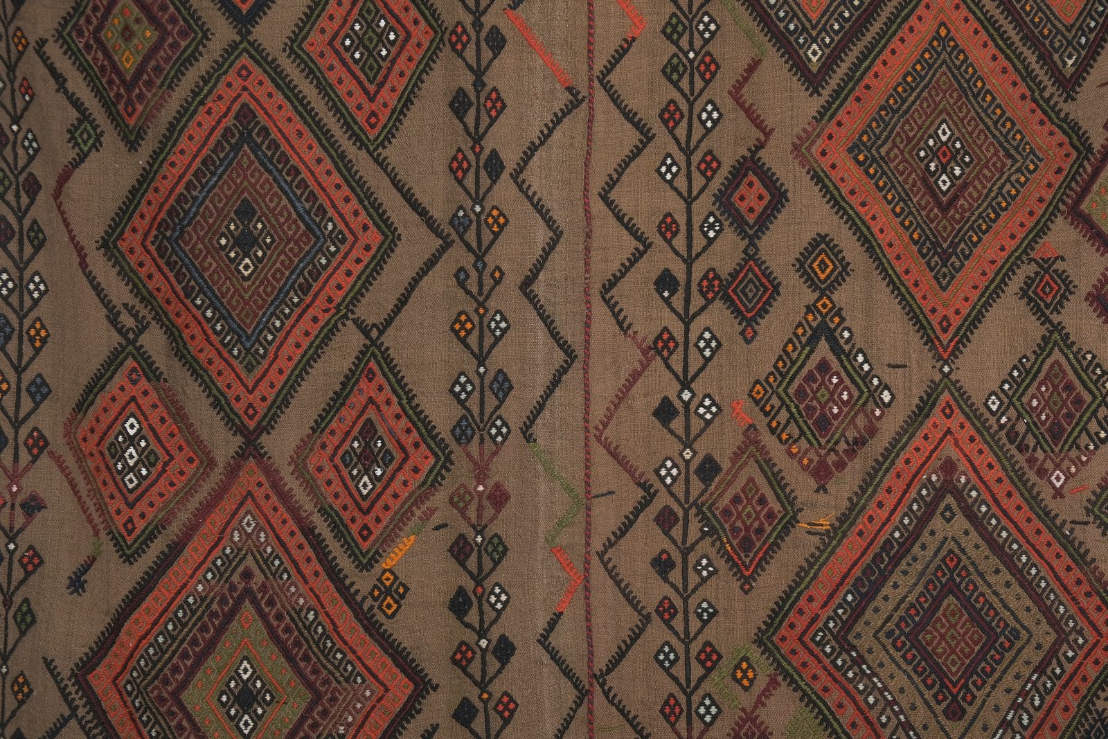 1980s Vintage Turkish Kilim Flat Weave Area Rug 5'3'' X 6'1'' photo vintage