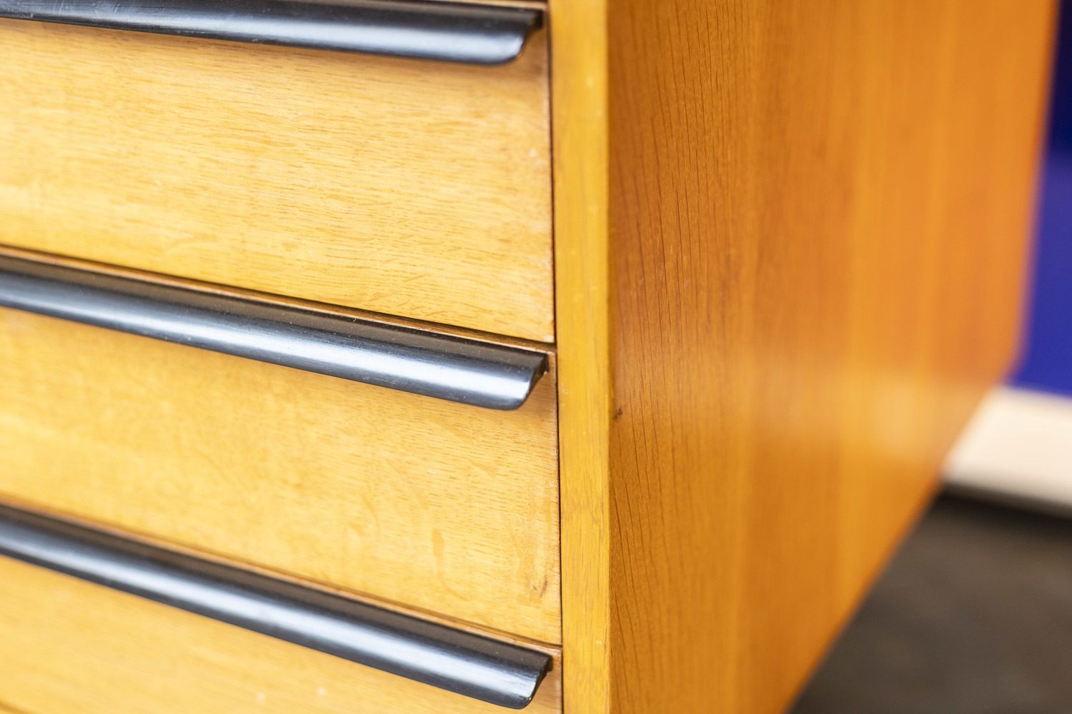 Desk In Oak And Lacquered Metal, 1970s photo Furniture