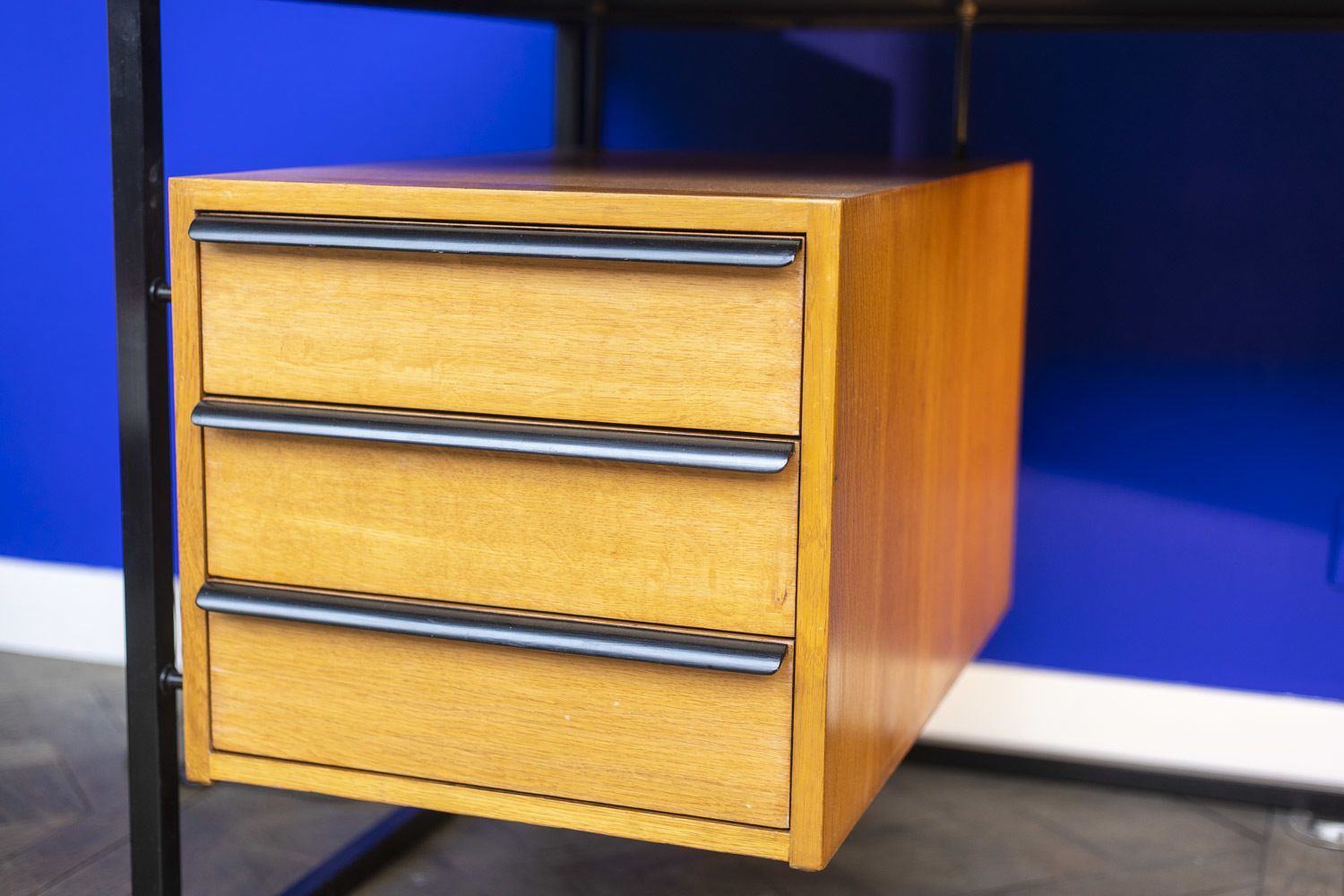 Desk In Oak And Lacquered Metal, 1970s photo furniture