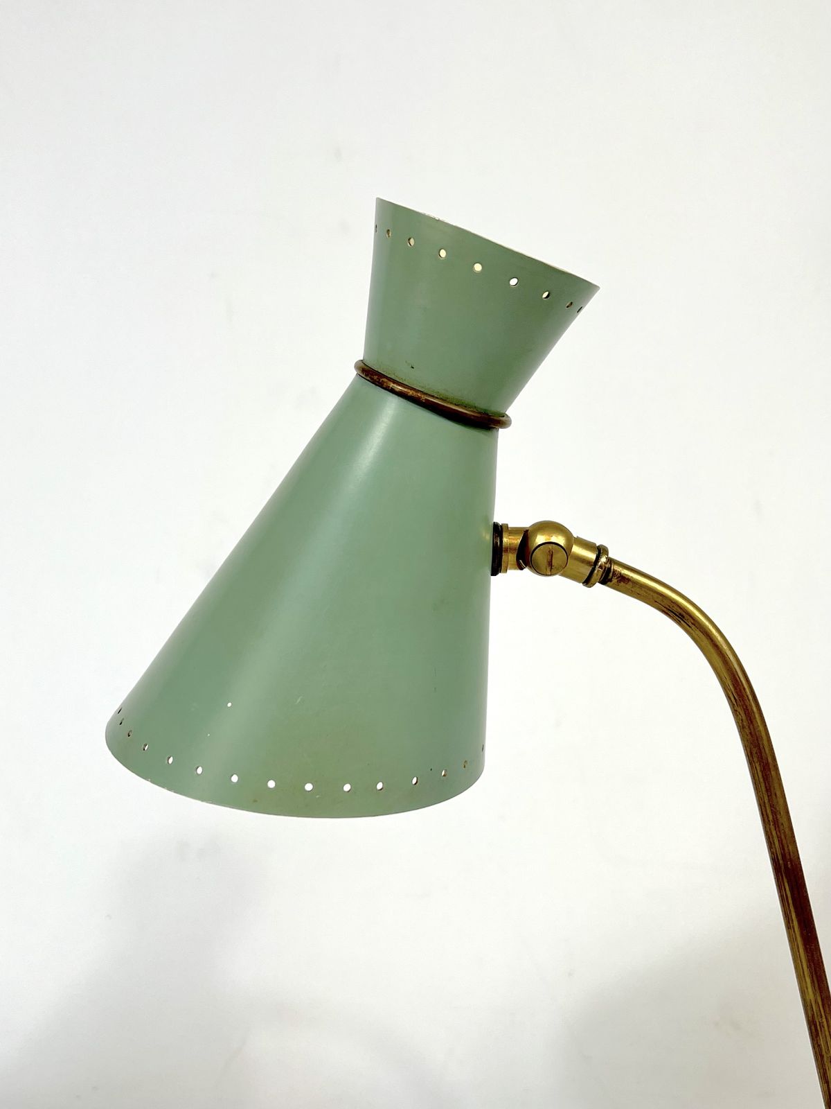 Mid Century Stilnovo Brass Orientable Table Or Wall Lamp From 50s photo for sale