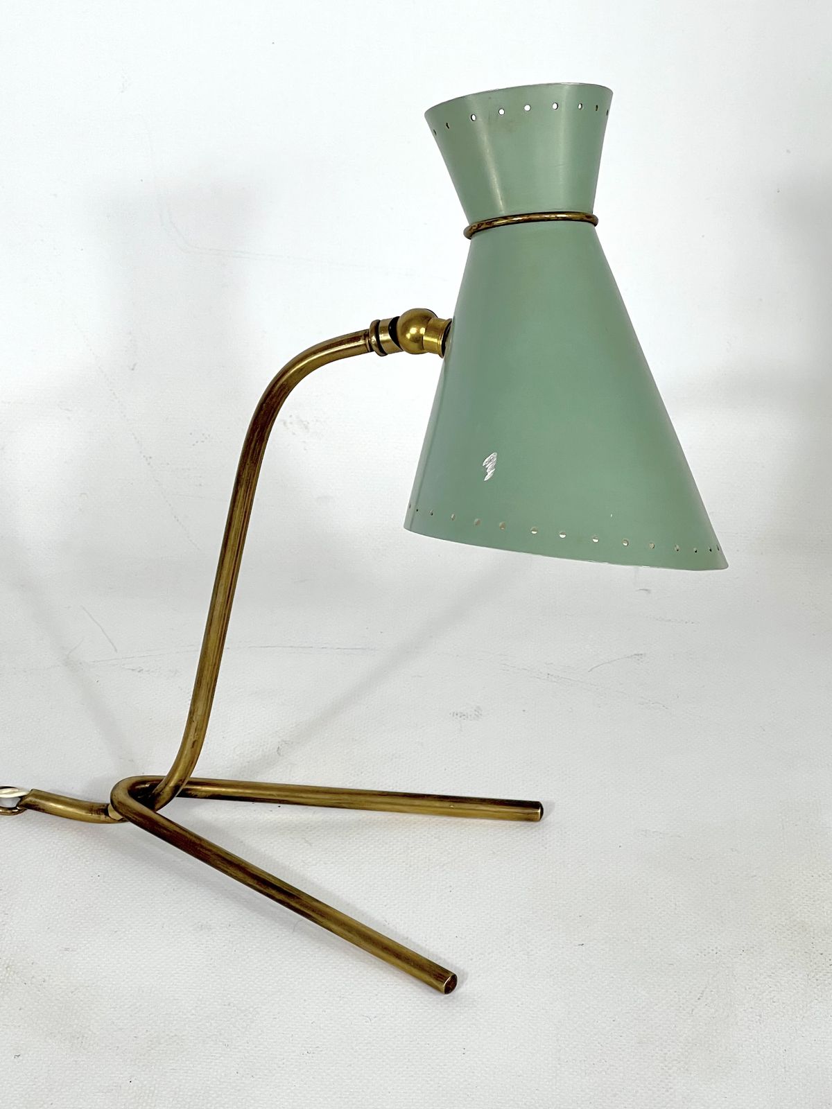 Mid Century Stilnovo Brass Orientable Table Or Wall Lamp From 50s photo vintage