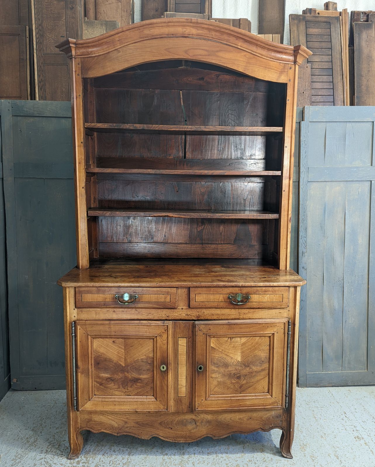 Antique Cherry Wood Inlaid French Dresser Cabinet photo for sale
