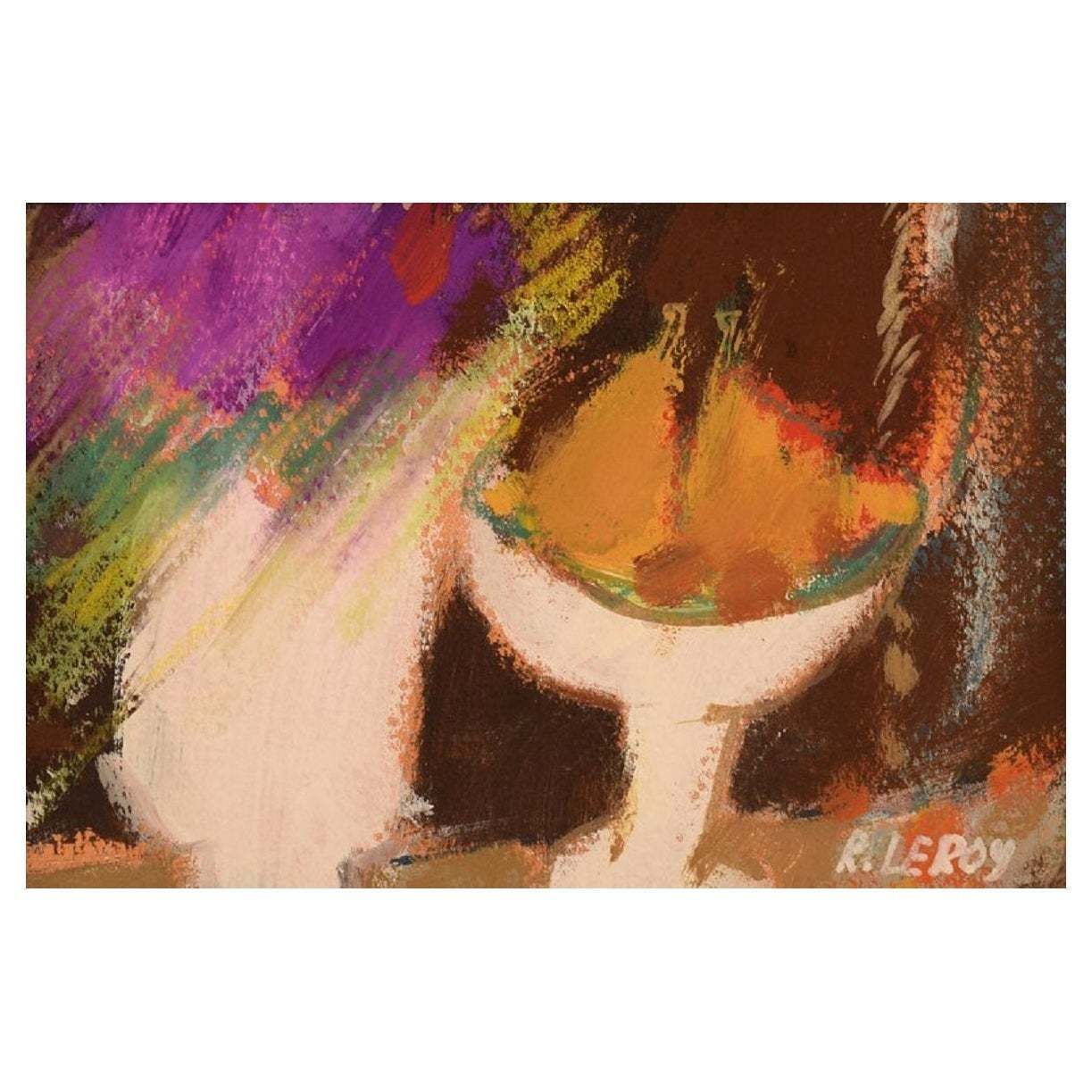 René Leroy, French Artist, Pastel On Paper, 1980s