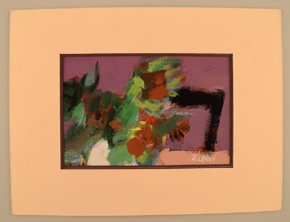 René Leroy, French Artist, Pastel On Paper, Dated 1992 photo furniture
