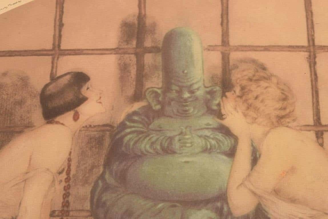 Louis Icart, Etching On Paper, Women And Buddha, 1930s photo vinterior