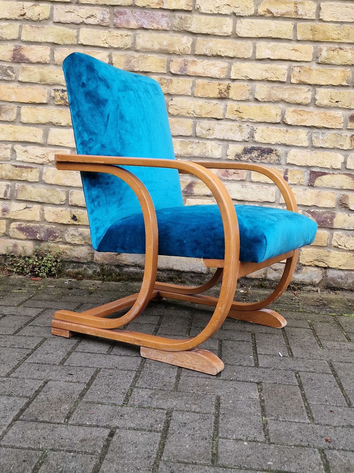 Heals Deco Bent Wood Upholstered Armchair photo for sale