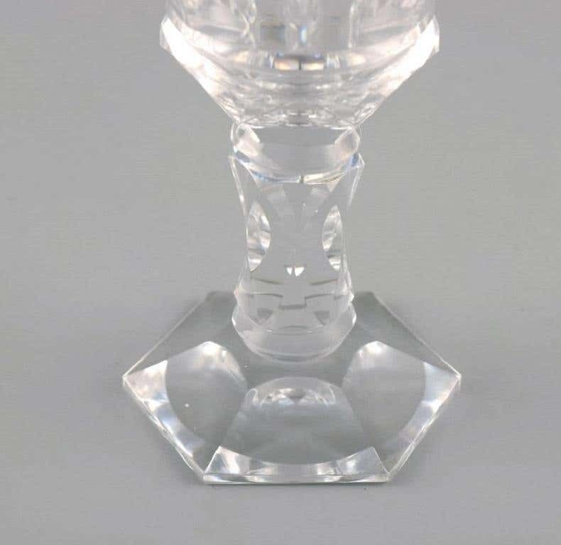 Baccarat, France, Three Art Deco White Wine Glasses In Clear Crystal Glass photo 194.0