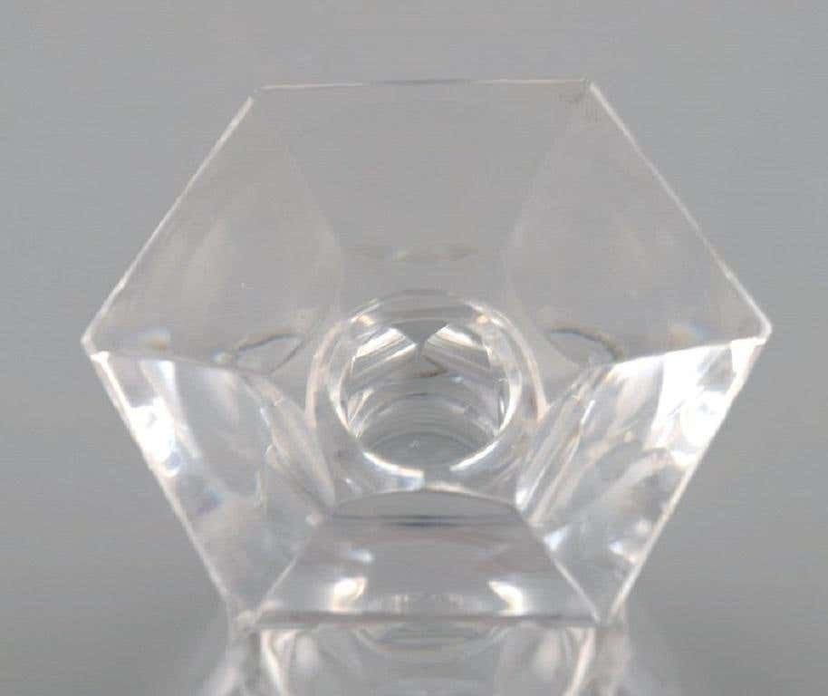 Baccarat, France, Three Art Deco White Wine Glasses In Clear Crystal Glass photo vinterior