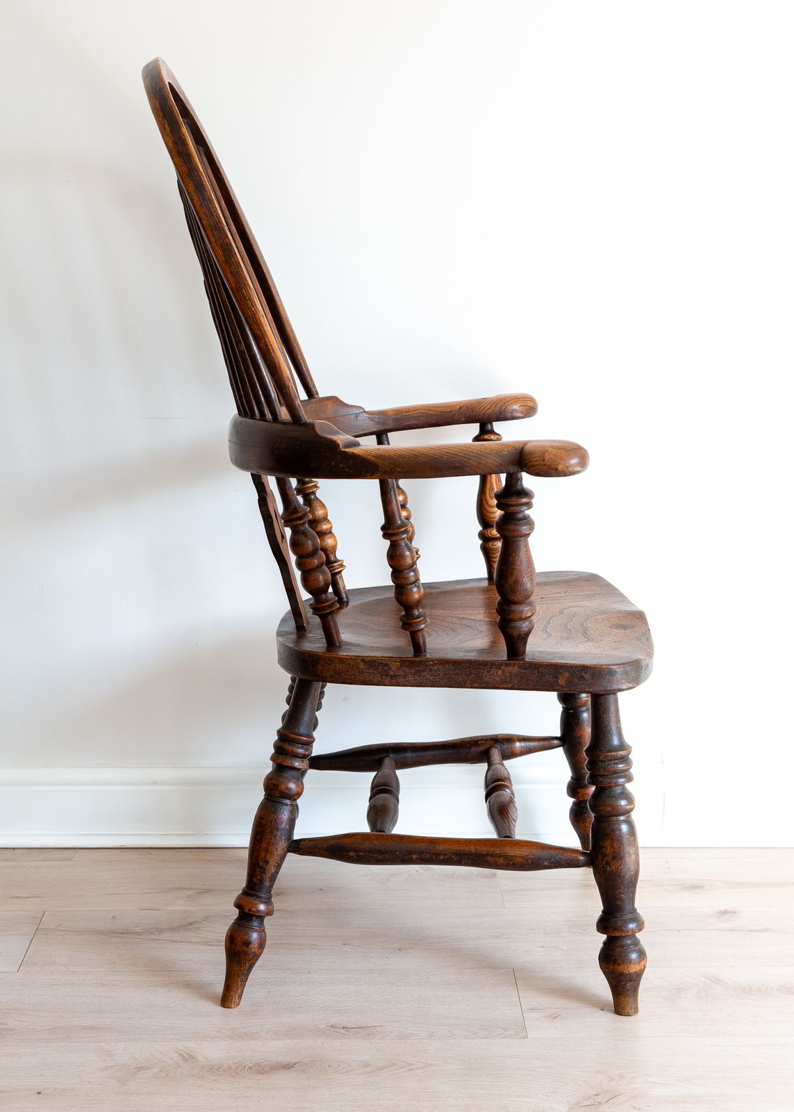 Unique 19th Century Stamp Marked Broad Arm Antique Yorkshire Windsor Chair photo 795.0