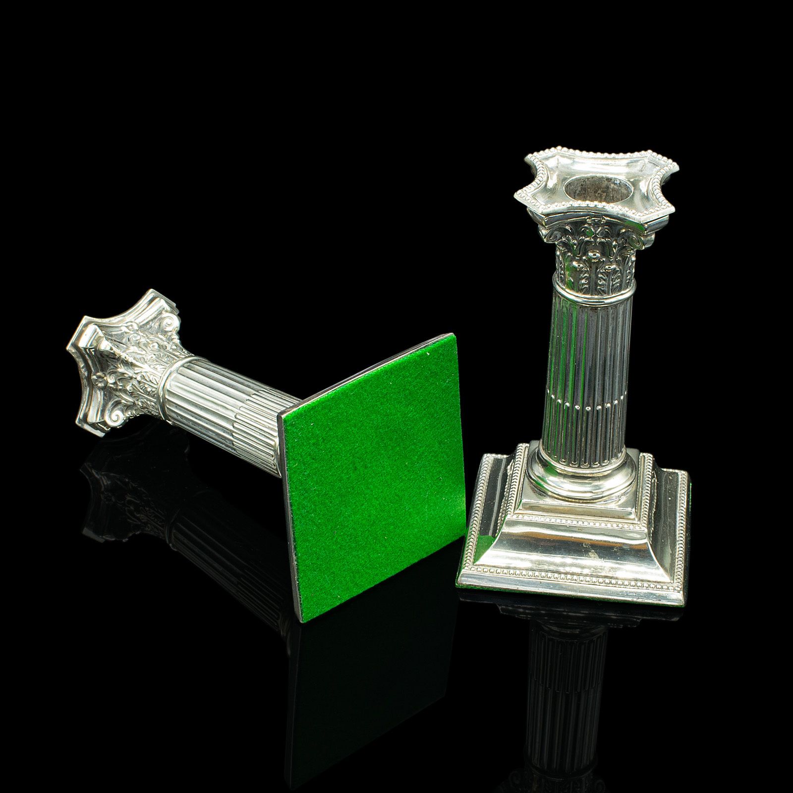 Pair Of Antique Decorative Candlesticks, Italian, Silver Plated, Grand Tour, 1860 photo 895.0
