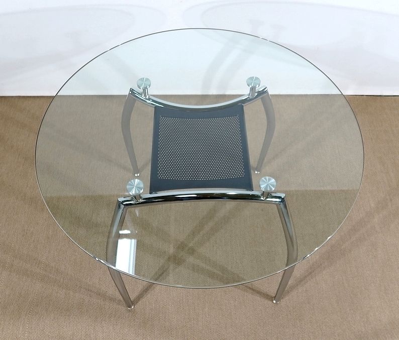 To Print Table In Chromed Metal And Glass – 1970 photo 1751.0