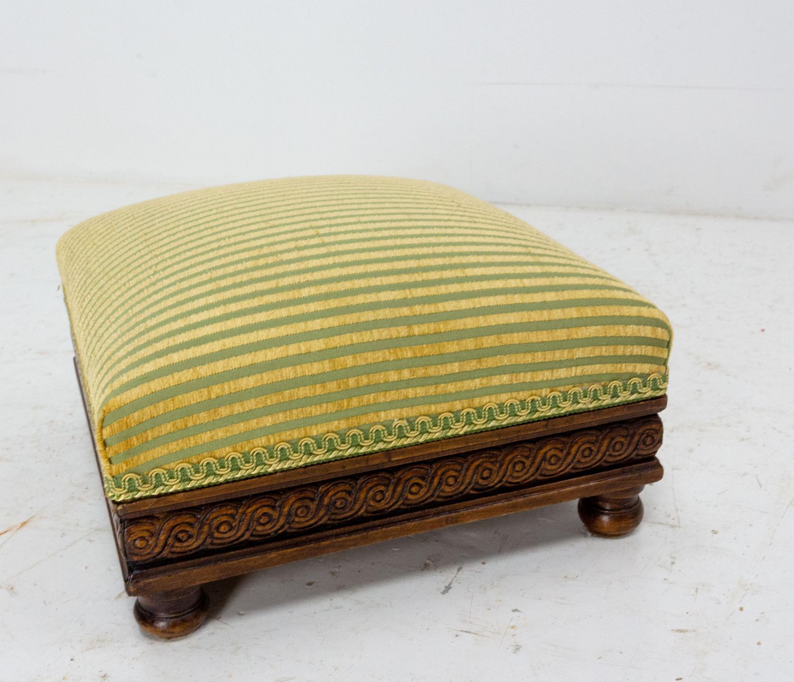 Pair Of Louis XVI Revival Open Armchairs French With Footstools, Midcentury photo buy