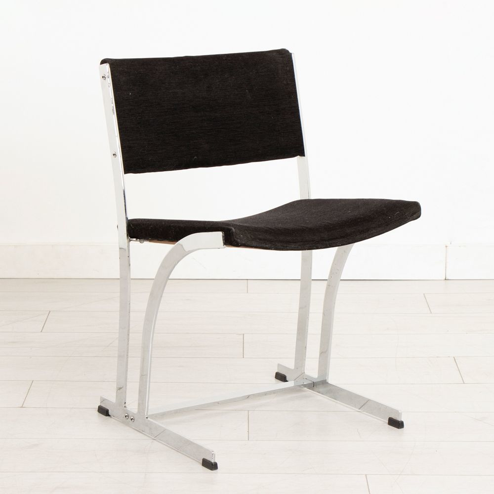 Midcentury Merrow Associates Chrome Dining Chairs By Richard Young C.1970 photo for sale