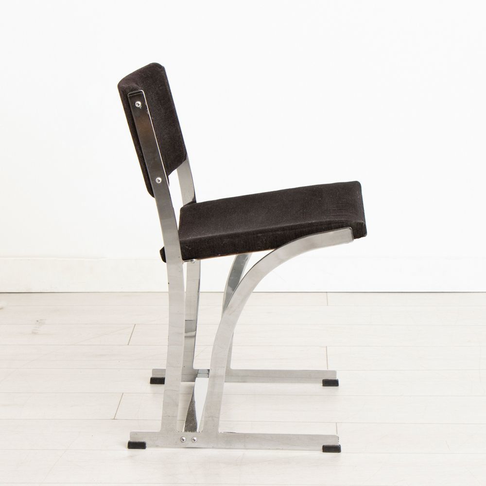 Midcentury Merrow Associates Chrome Dining Chairs By Richard Young C.1970 photo Furniture