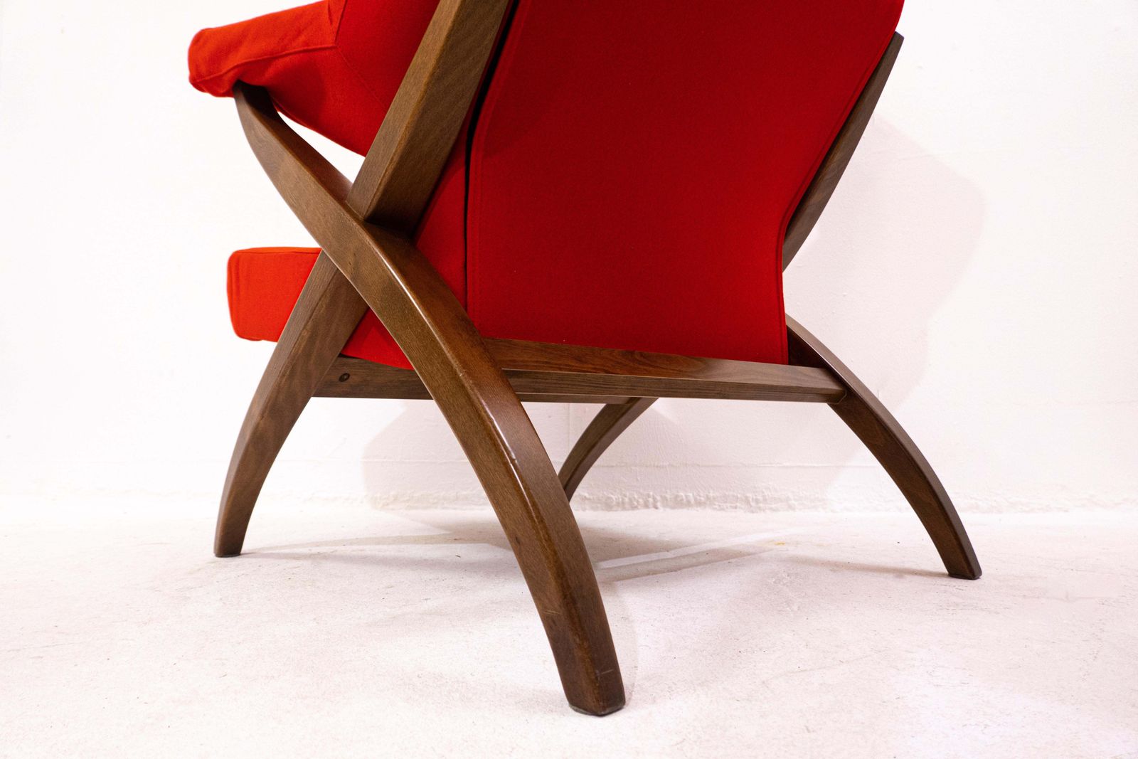 Mid Century Modern Red Armchair Fiorenza By Franco Albini For Arflex, Italy photo vinterior