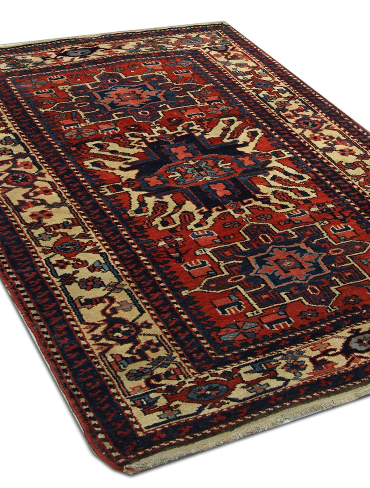 Rustic Handmade Carpet Oriental Geometric Rug Rust Wool Livingroom Rug 140x190cm photo furniture