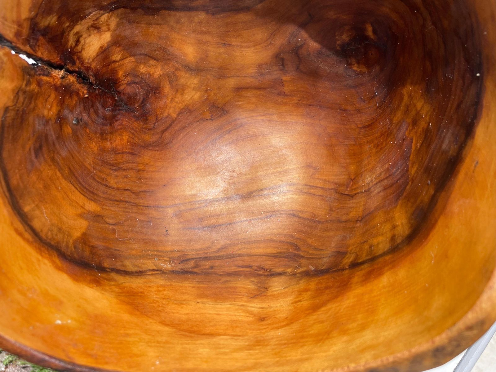 Olive Wood Bowl, French Riviera Style, France 1960, Brown Color photo Home Decor