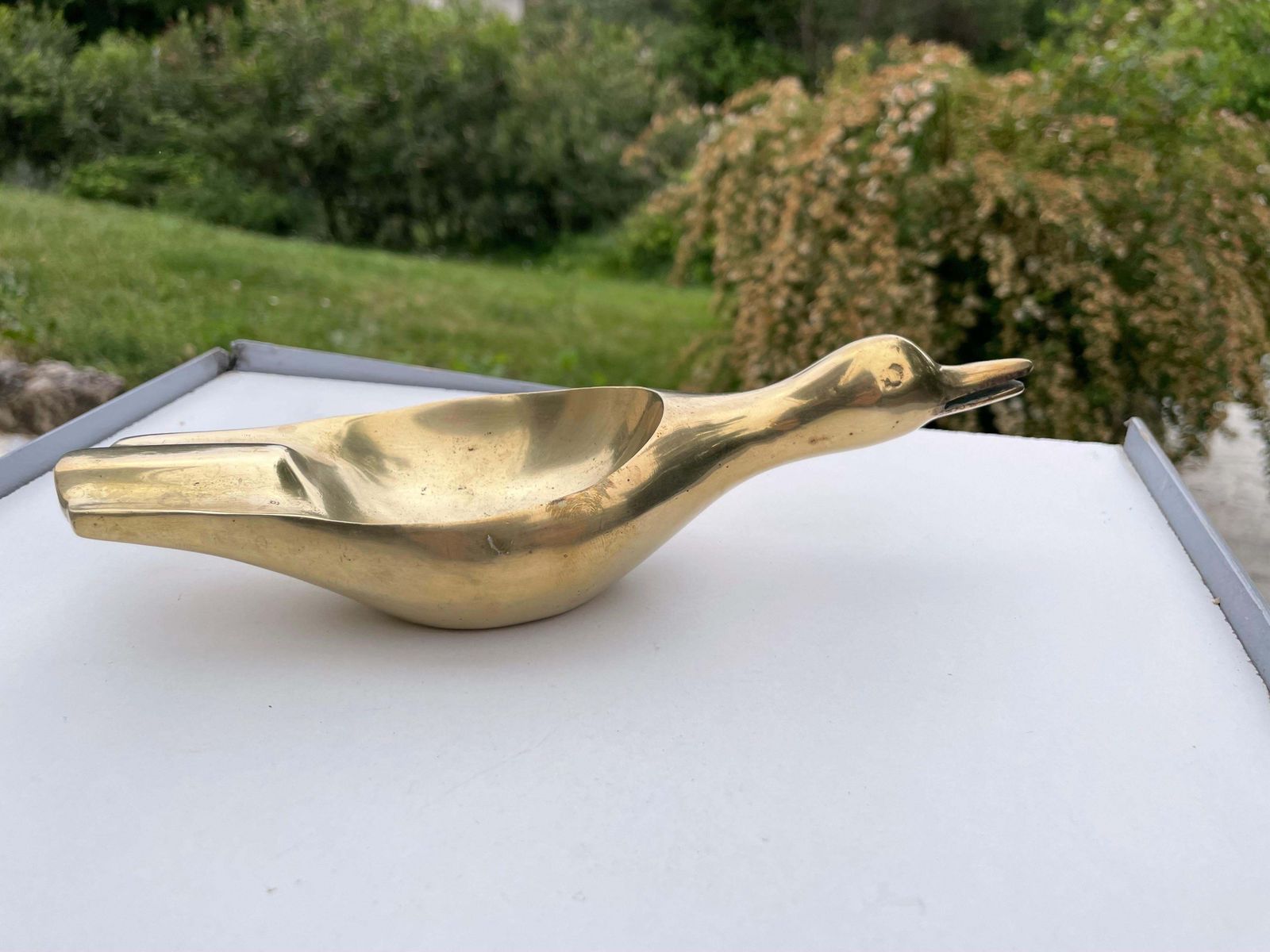 Sculpture Ashtray Or Vide Poche, In Solid Brass, In A Gold Color, France 1970 photo furniture